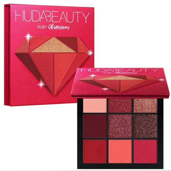 HUDA BEAUTY RUBY Obsession Eyeshadow Palette ~Raspberrry & Rose Gold NIP 10g - Picture 5 of 16